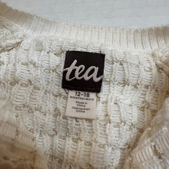 Tea Collection Sparkle Baby Cardigan sz 12-18 m Golden Cranes - Picture 7 of 7